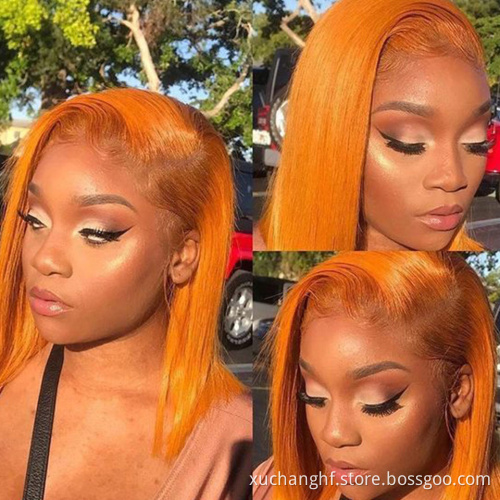 Xuchang #350 highlight raw brazilian bob hair wig vendors short bob human hair wigs, preplucked human hair lace frontal wig